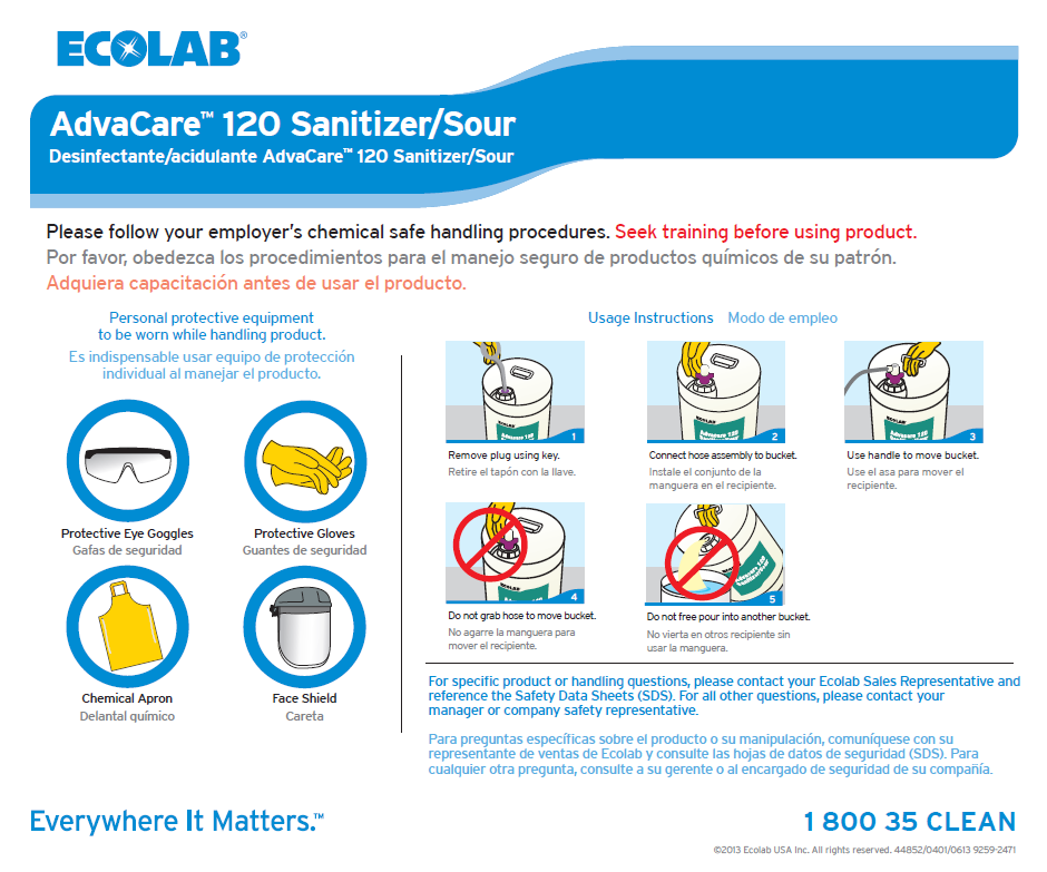 Ecolab Chemical Chart