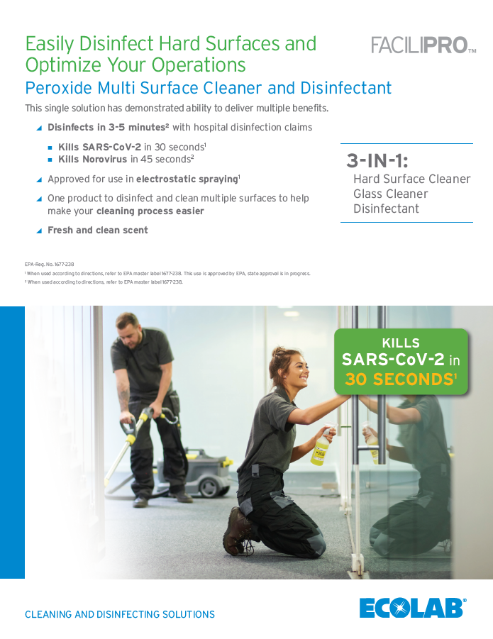 Facilipro™ Peroxide Multi Surface Cleaner and Disinfectant Sell Sheet