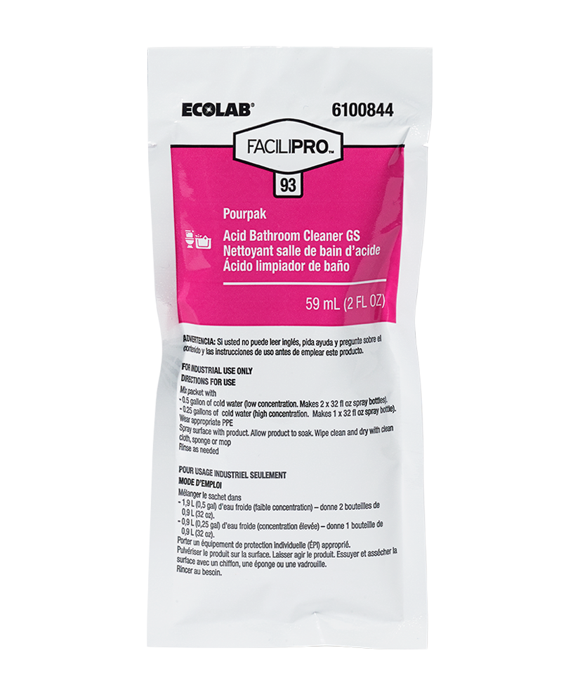 Facilipro 93 Pourpak Concentrated Acid Bathroom Cleaner Gs