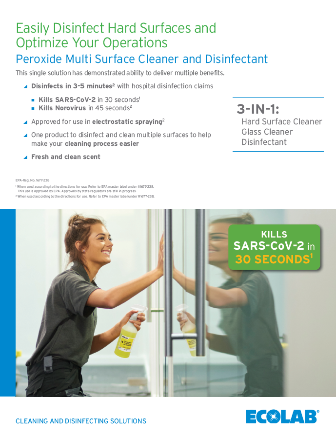 Peroxide Multi Surface Cleaner and Disinfectant Sell Sheet